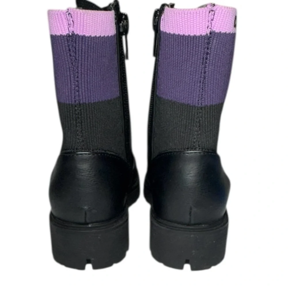 DKNY Girls Stassi Knit Black Moto Booties Size 12
